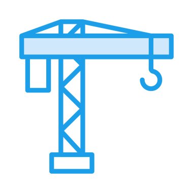 Beyaz arka plan, vektör, illüstrasyon izole lifter vinç düz simgesi