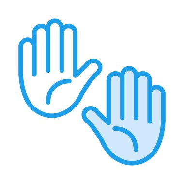 İtme hareketi düz simgesi beyaz arka plan, vektör, illüstrasyon izole el