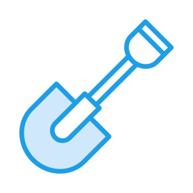 İnşaat Küreği düz simgesi beyaz arka plan, vektör, illüstrasyon izole