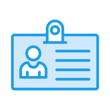 kimlik kartı düz simgesi beyaz arka plan, vektör, illüstrasyon izole