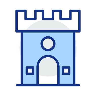 Kale düz simgesi beyaz arka plan, vektör, illüstrasyon izole