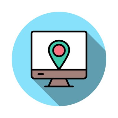 konumu online harita vektör çizim 