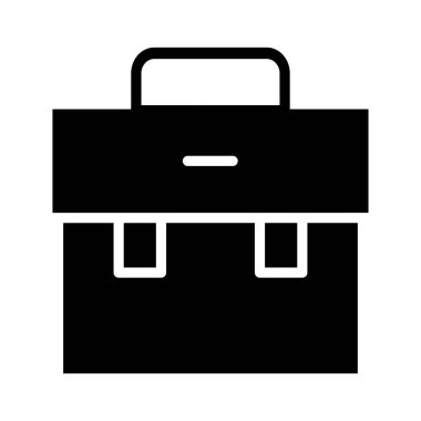 İnşaat aracı kutusu düz simgesi beyaz arka plan, vektör, illüstrasyon izole