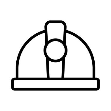 güvenlik koruma kask düz simgesi beyaz arka plan, vektör, illüstrasyon izole