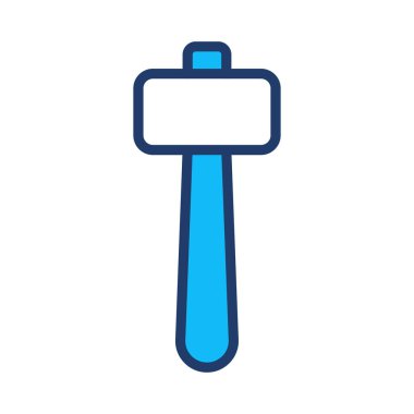 Beyaz arkaplan, vektör, illüstrasyon üzerinde izole edilmiş çekiç düz simgesi