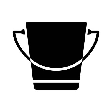 İnşaat kova düz simgesi beyaz arka plan, vektör, illüstrasyon izole