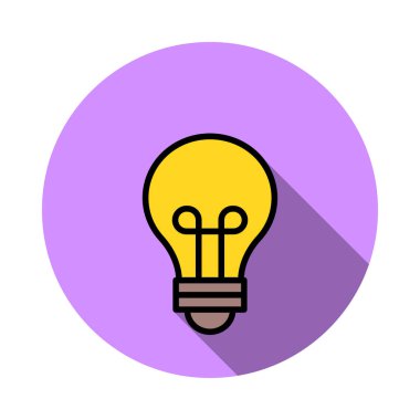 Beyaz arka plan, vektör, illüstrasyon izole ampul düz simgesi