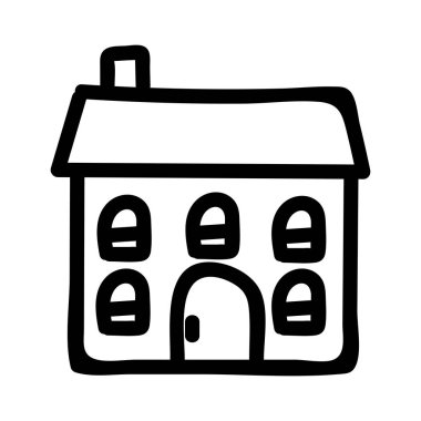 ev düz simgesi beyaz arka plan, vektör, illüstrasyon izole