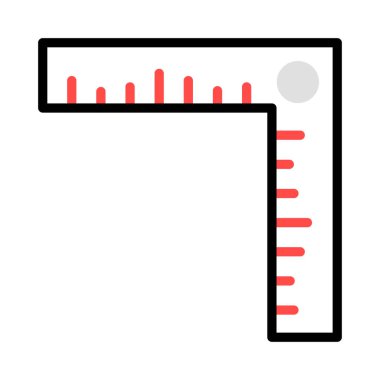 Cetvel ölçü birimi mimarisi vektör çizim 