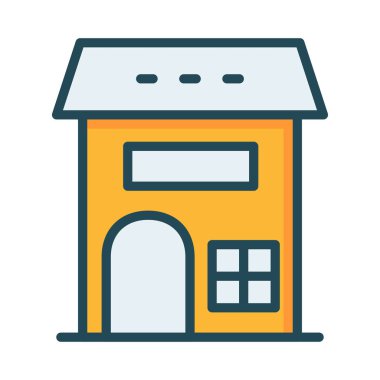 ev düz simgesi beyaz arka plan, vektör, illüstrasyon izole