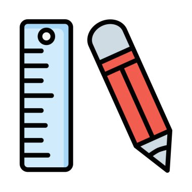 Cetvel mimari ölçü vektör çizim 