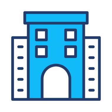 Bina düz simgesi beyaz arka plan, vektör, illüstrasyon izole