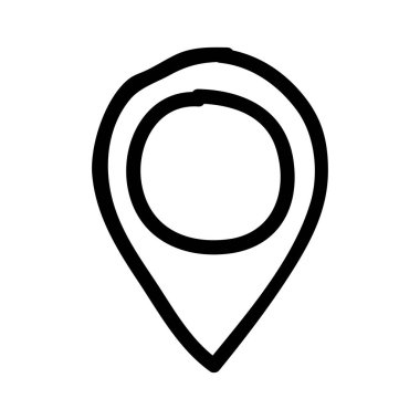 Beyaz arka plan, vektör, illüstrasyon izole konum PIN düz simgesi