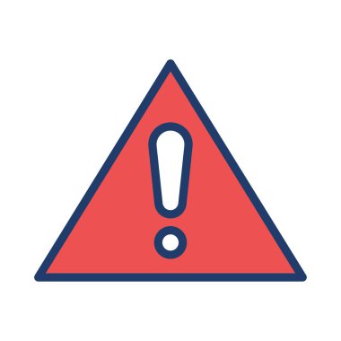 ünlem uyarı işareti düz simgesi beyaz arka plan, vektör, illüstrasyon izole