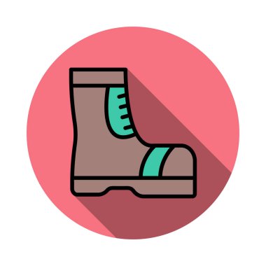 Beyaz arka plan, vektör, illüstrasyon izole koruyucu boot düz simgesi