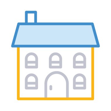 ev düz simgesi beyaz arka plan, vektör, illüstrasyon izole