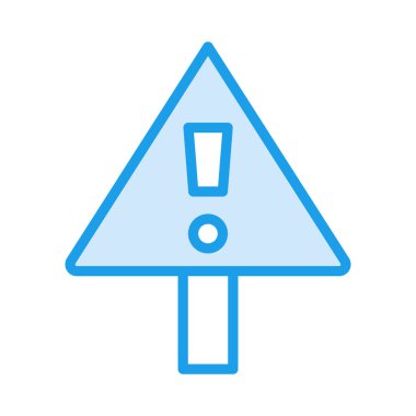 tehlike yol işareti düz simgesi beyaz arka plan, vektör, illüstrasyon izole