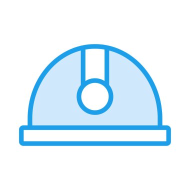 güvenlik koruma kask düz simgesi beyaz arka plan, vektör, illüstrasyon izole