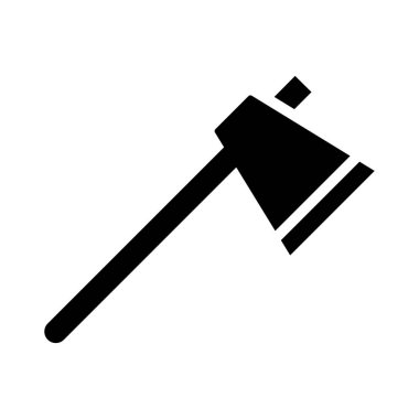 İnşaat balta düz simgesi beyaz arka plan, vektör, illüstrasyon izole