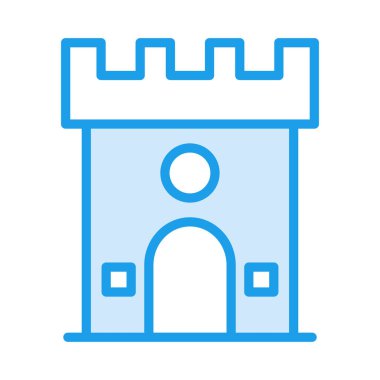 Kale düz simgesi beyaz arka plan, vektör, illüstrasyon izole