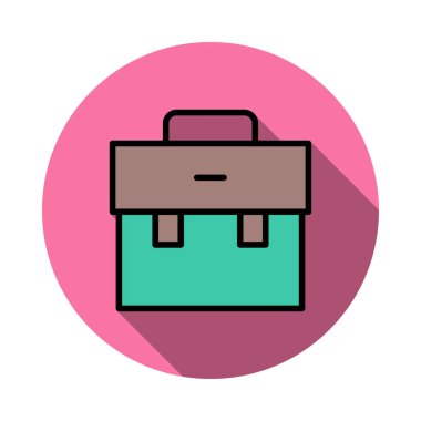 İnşaat aracı kutusu düz simgesi beyaz arka plan, vektör, illüstrasyon izole