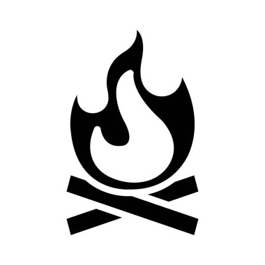 Beyaz arka plan, vektör, illüstrasyon izole kamp ateşi düz simgesi