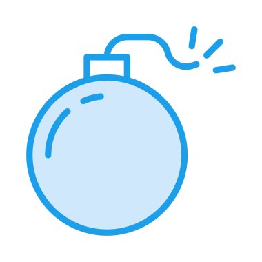 bomba düz simgesi beyaz arka plan, vektör, illüstrasyon izole