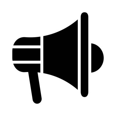 Beyaz arka plan, vektör, illüstrasyon izole megafon düz simgesi