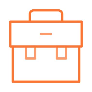 İnşaat aracı kutusu düz simgesi beyaz arka plan, vektör, illüstrasyon izole