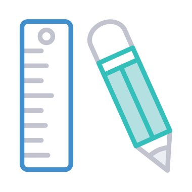 Cetvel mimari ölçü vektör çizim 