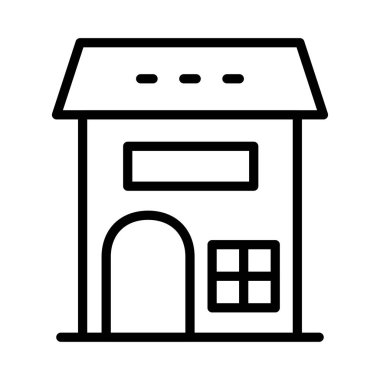 ev düz simgesi beyaz arka plan, vektör, illüstrasyon izole