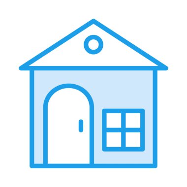 Beyaz arka plan, vektör, illüstrasyon izole pencere düz simgesi olan ev