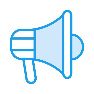 Beyaz arka plan, vektör, illüstrasyon izole megafon düz simgesi