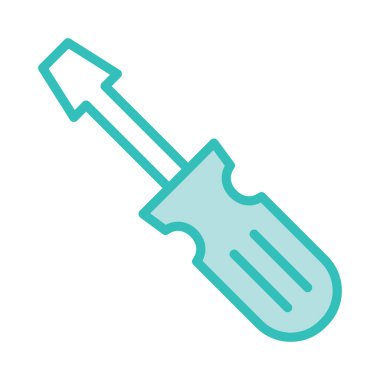 tornavida düz simgesi izole beyaz arka plan, vektör, illüstrasyon, onarım kavramı