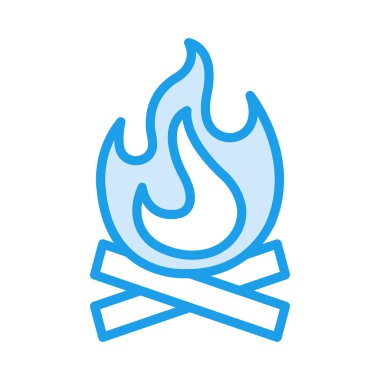 Beyaz arka plan, vektör, illüstrasyon izole kamp ateşi düz simgesi