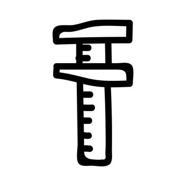 Beyaz arka plan, vektör, illüstrasyon izole ölçüm cetveli düz simgesi