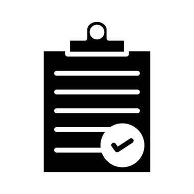 kabul edilen panosu düz simgesi beyaz arka plan, vektör, illüstrasyon izole