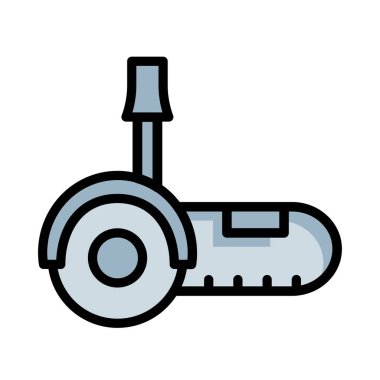 Daire testere düz simgesi beyaz arka plan, vektör, illüstrasyon izole