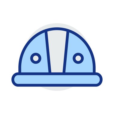 güvenlik koruma kask düz simgesi beyaz arka plan, vektör, illüstrasyon izole