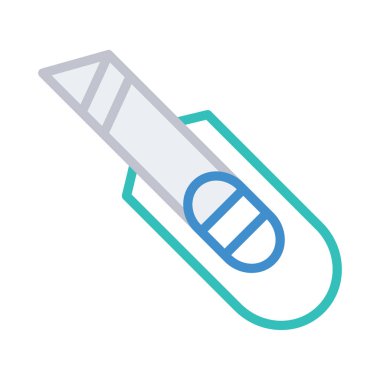 İnşaat kesici düz simgesi beyaz arka plan, vektör, illüstrasyon izole 