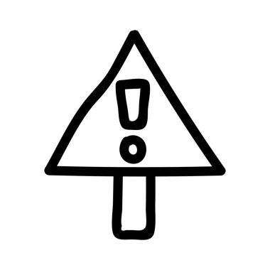 tehlike yol işareti düz simgesi beyaz arka plan, vektör, illüstrasyon izole