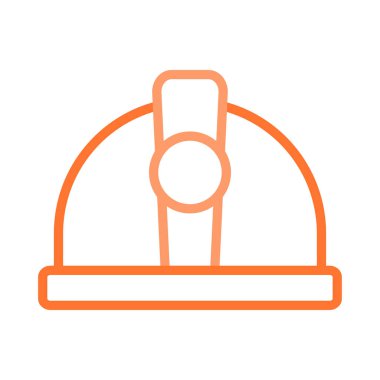 güvenlik koruma kask düz simgesi beyaz arka plan, vektör, illüstrasyon izole