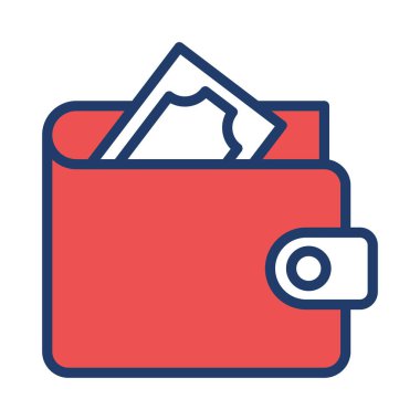 m-cüzdan ile nakit düz simgesi beyaz arka plan, vektör, illüstrasyon izole