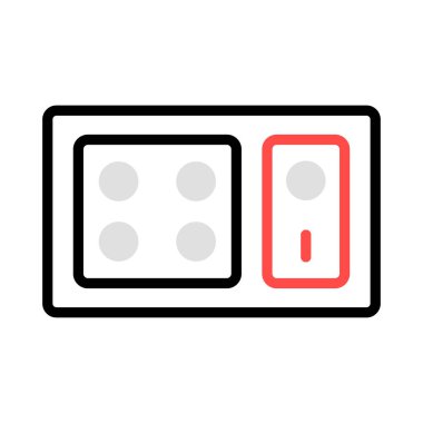 soket düz simgesi beyaz arka plan, vektör, illüstrasyon izole üzerinde anahtarı ile