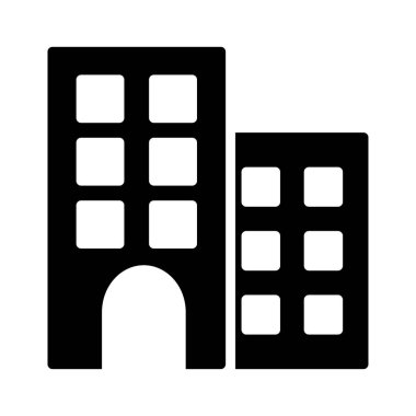 Bina düz simgesi beyaz arka plan, vektör, illüstrasyon izole