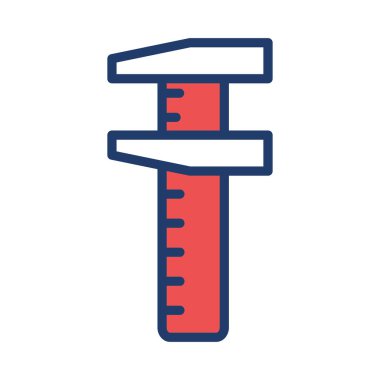 Beyaz arka plan, vektör, illüstrasyon izole ölçüm cetveli düz simgesi