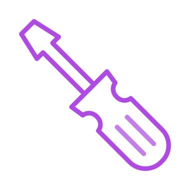 tornavida düz simgesi izole beyaz arka plan, vektör, illüstrasyon, onarım kavramı