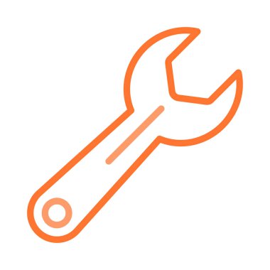 izole beyaz arka plan, vektör, illüstrasyon, onarım kavramı üzerinde düz simgesi anahtarı 