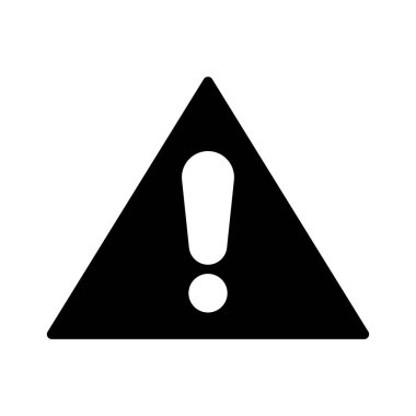 ünlem uyarı işareti düz simgesi beyaz arka plan, vektör, illüstrasyon izole