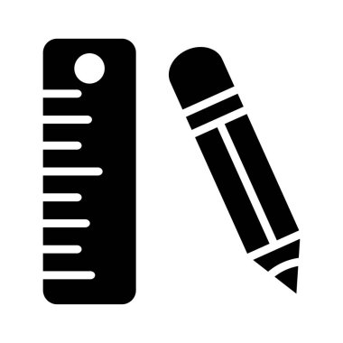 Beyaz arka plan, vektör, illüstrasyon izole ölçüm cetveli düz simgesi